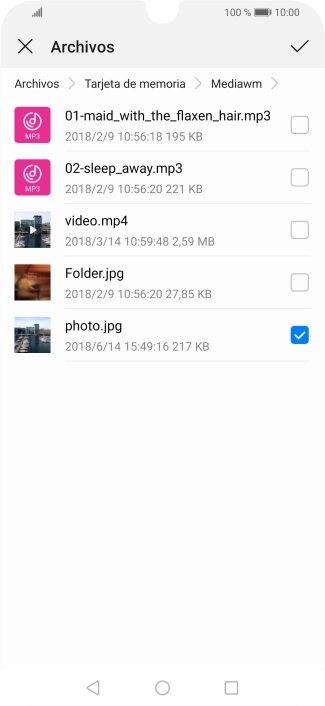 Pulsa el icono de aceptar.