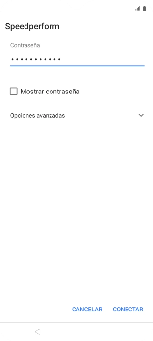 Introduce la contraseña de la red wifi y pulsa CONECTAR.