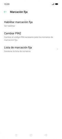 Pulsa Habilitar marcación fija.