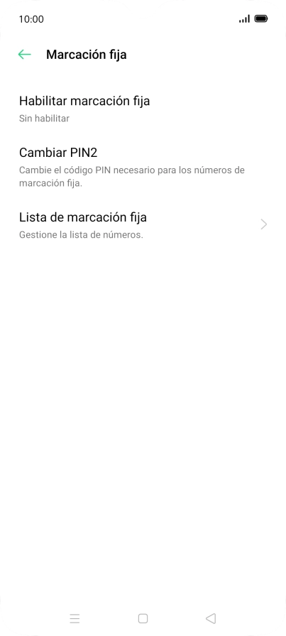 Pulsa Habilitar marcación fija.