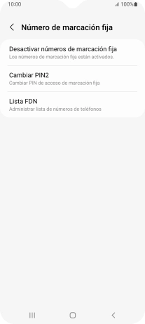 Pulsa Desactivar números de marcación fija.