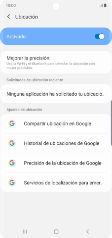Pulsa Precisión de la ubicación de Google.
