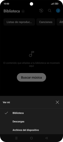 Pulsa una categoría y desplázate al archivo de música deseado.