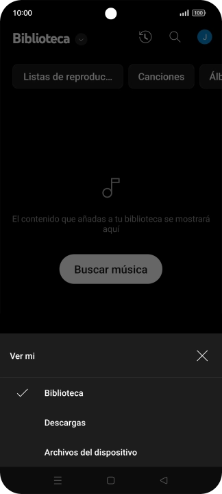Pulsa una categoría y desplázate al archivo de música deseado.