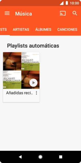 Pulsa una categoría y desplázate al archivo de música deseado.