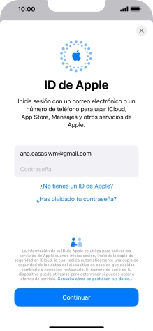 Pulsa Contraseña e introduce la contraseña de tu ID de Apple.