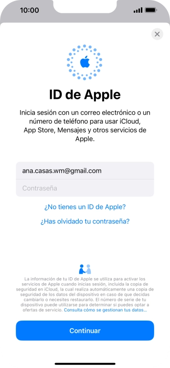 Pulsa Contraseña e introduce la contraseña de tu ID de Apple.