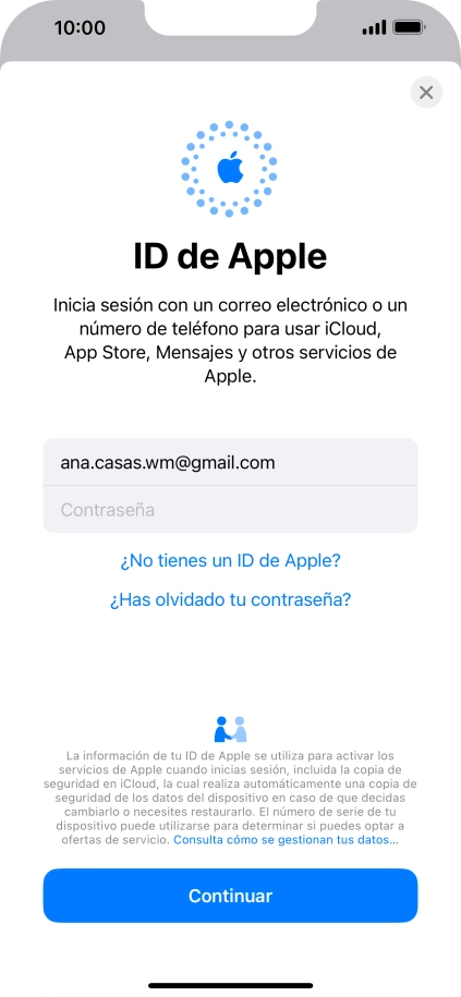 Pulsa Contraseña e introduce la contraseña de tu ID de Apple.