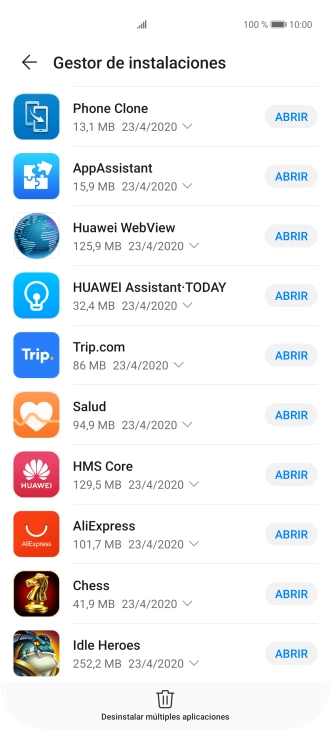 Pulsa la app deseada.