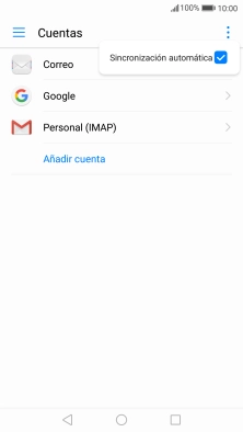 Pulsa Sincronización automática para activar o desactivar la función.