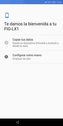 Puedes transferir el contenido de otro teléfono cuando activas tu teléfono por primera vez y cuando lo has restablecido. Cuando aparezca en la pantalla del teléfono esta imagen, ya está listo para la transmisión del contenido del otro teléfono.