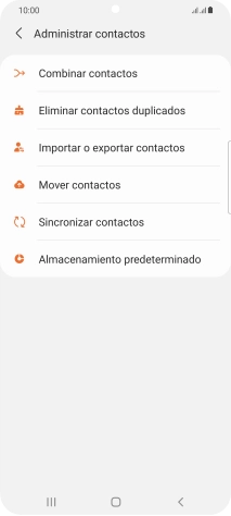 Pulsa Importar o exportar contactos.