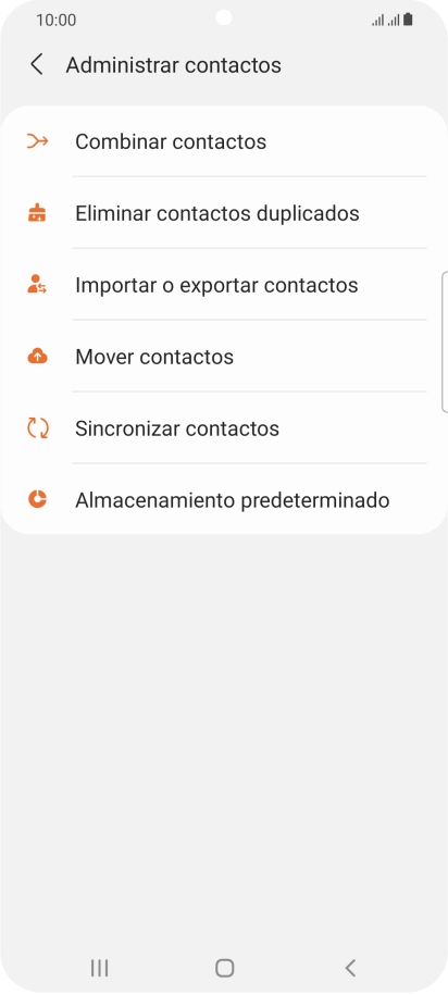 Pulsa Importar o exportar contactos.