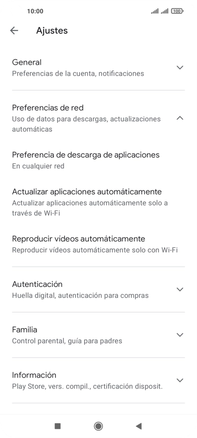 Pulsa Actualizar aplicaciones automáticamente.