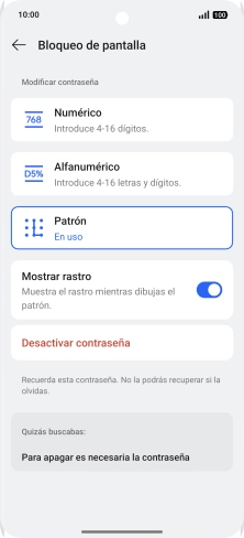 Pulsa Desactivar contraseña.