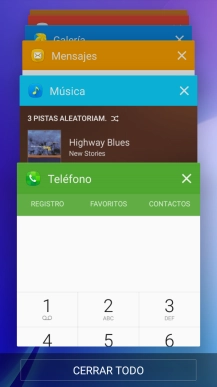 Para cerrar una sola aplicación en ejecución, desliza el dedo hacia la derecha sobre la aplicación deseada.