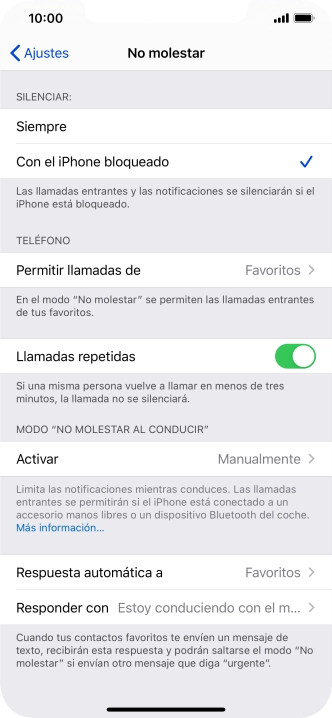 Pulsa Respuesta automática a.
