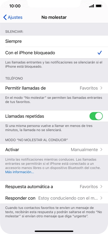 Pulsa Respuesta automática a.