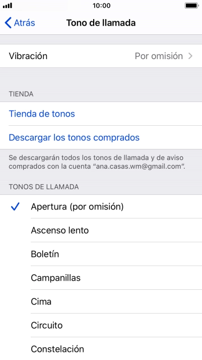 Pulsa los timbres de llamada deseados para escucharlos.