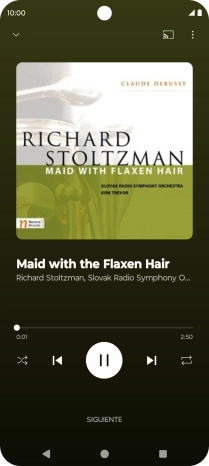 Pulsa la flecha hacia la derecha para ir al archivo de música siguiente.