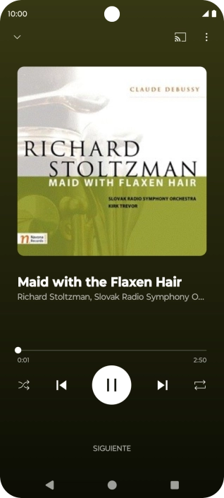 Pulsa la flecha hacia la derecha para ir al archivo de música siguiente.