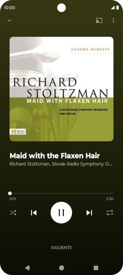 Pulsa la flecha hacia la derecha para ir al archivo de música siguiente.