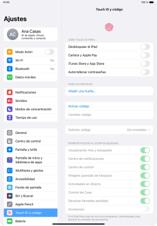 Pulsa Añadir una huella... y sigue las indicaciones de la pantalla para añadir tu huella digital.