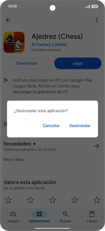 Pulsa Desinstalar.