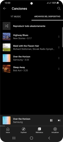 Pulsa el archivo de música deseado.