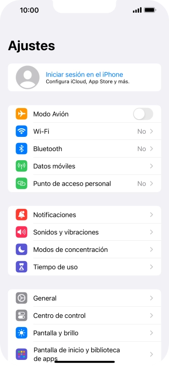 Pulsa Iniciar sesión en el iPhone.