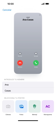 Pulsa una categoría y sigue las indicaciones de la pantalla para seleccionar y configurar la imagen o fotografía deseada para tu póster de contacto.