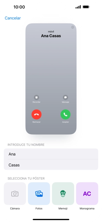 Pulsa una categoría y sigue las indicaciones de la pantalla para seleccionar y configurar la imagen o fotografía deseada para tu póster de contacto.