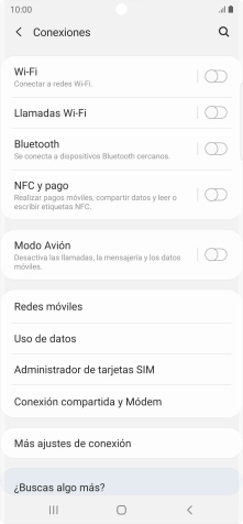 Pulsa Redes móviles.