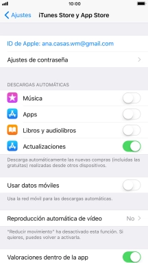 Pulsa el indicador junto al tipo de contenido deseado para activar o desactivar la función.