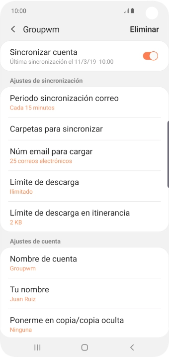Pulsa el indicador junto a 