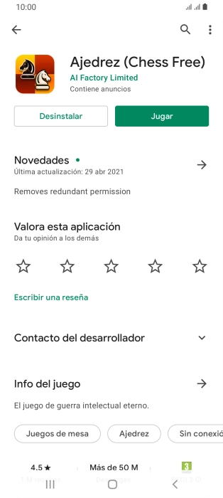 Pulsa Desinstalar.