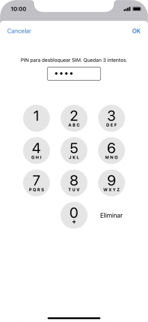 Introduce tu código PIN y pulsa OK.