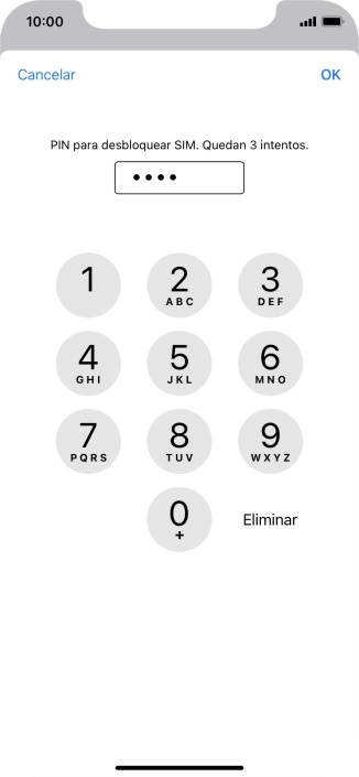 Introduce tu código PIN y pulsa OK.