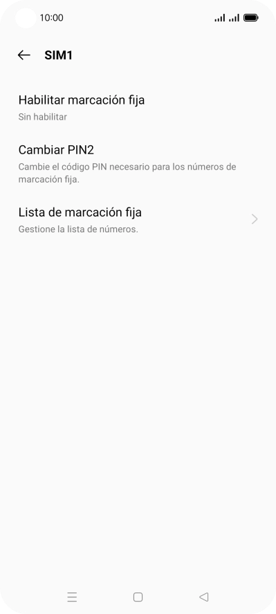 Pulsa Habilitar marcación fija.