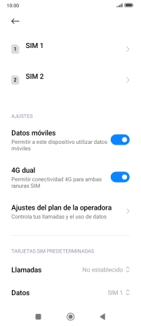 Pulsa la tarjeta SIM deseada.