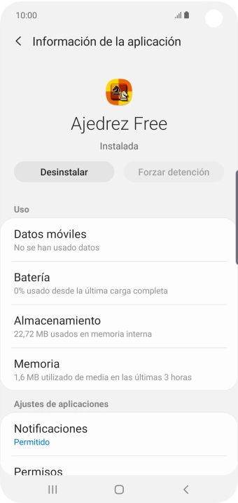 Pulsa Almacenamiento.