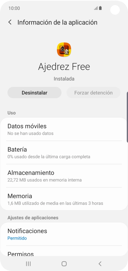 Pulsa Almacenamiento.