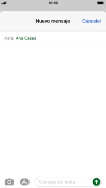 Pulsa en el campo de escritura  y escribe el texto del mensaje corto.