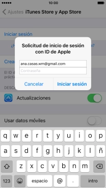 Pulsa Contraseña e introduce la contraseña de tu ID de Apple.
