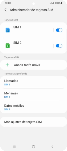Pulsa la tarjeta SIM deseada.