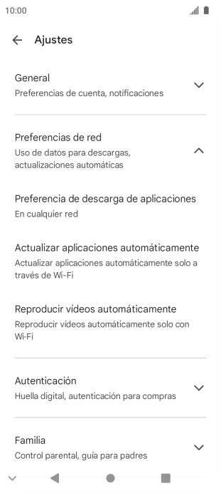 Pulsa Actualizar aplicaciones automáticamente.