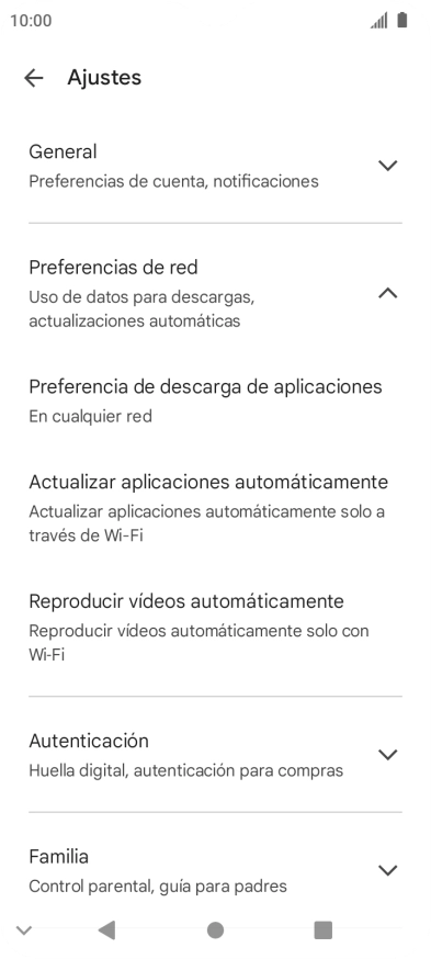Pulsa Actualizar aplicaciones automáticamente.