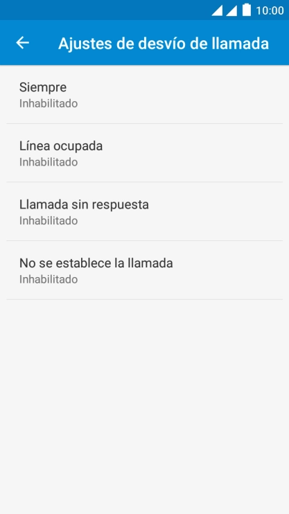 Pulsa el tipo de desvío deseado.