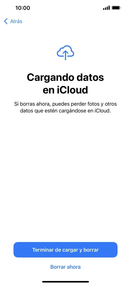 Pulsa Borrar ahora.