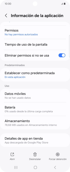 Pulsa Almacenamiento.